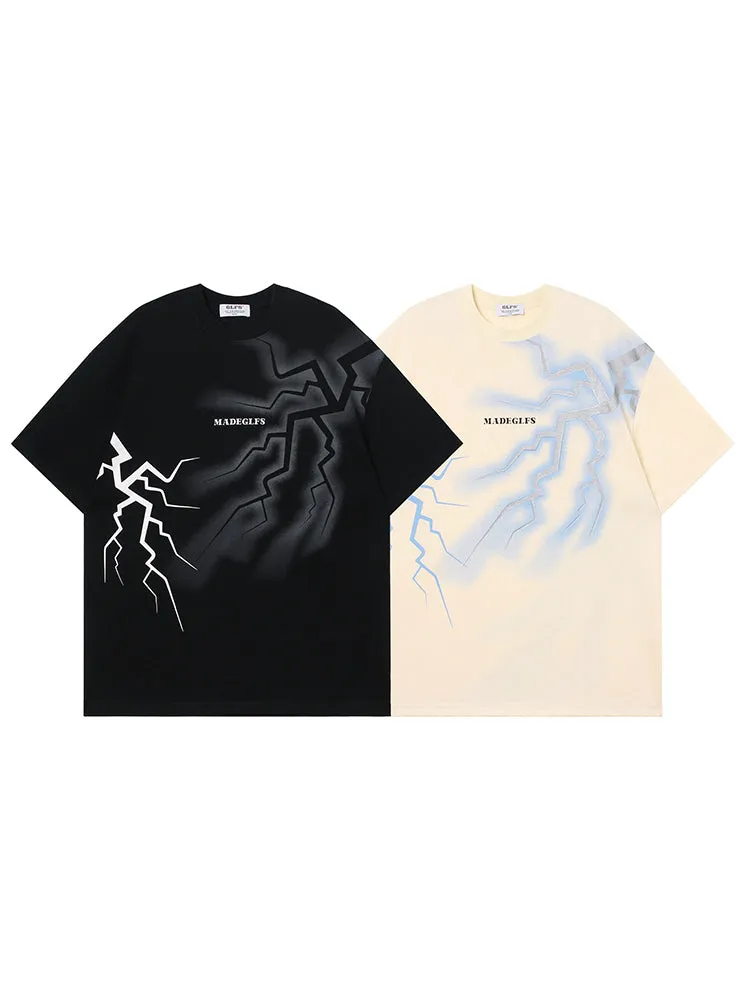 Hand Painted Print Lightning T-Shirt sold by Oeyes product image thumbnail 3
