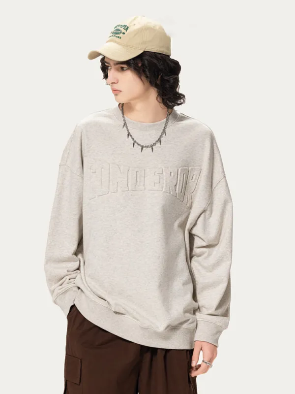 Loose-Fitting Steel-Stamped Solid Color Hoodie made by Oeyes