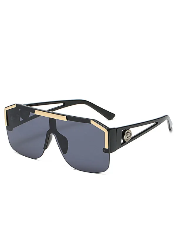 One-Piece Fashionable Hollow Square Frame Sunglasses sold by Oeyes