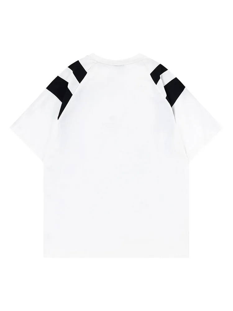 Loose-Fitting Stitch Contrast Color T-Shirt sold by Oeyes product image thumbnail 5