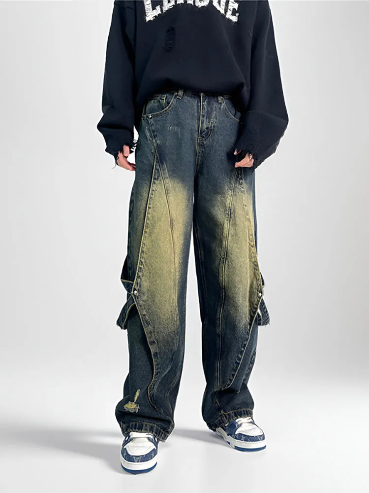 Retro Washed Contrast Color Jeans sold by Oeyes product image thumbnail 3