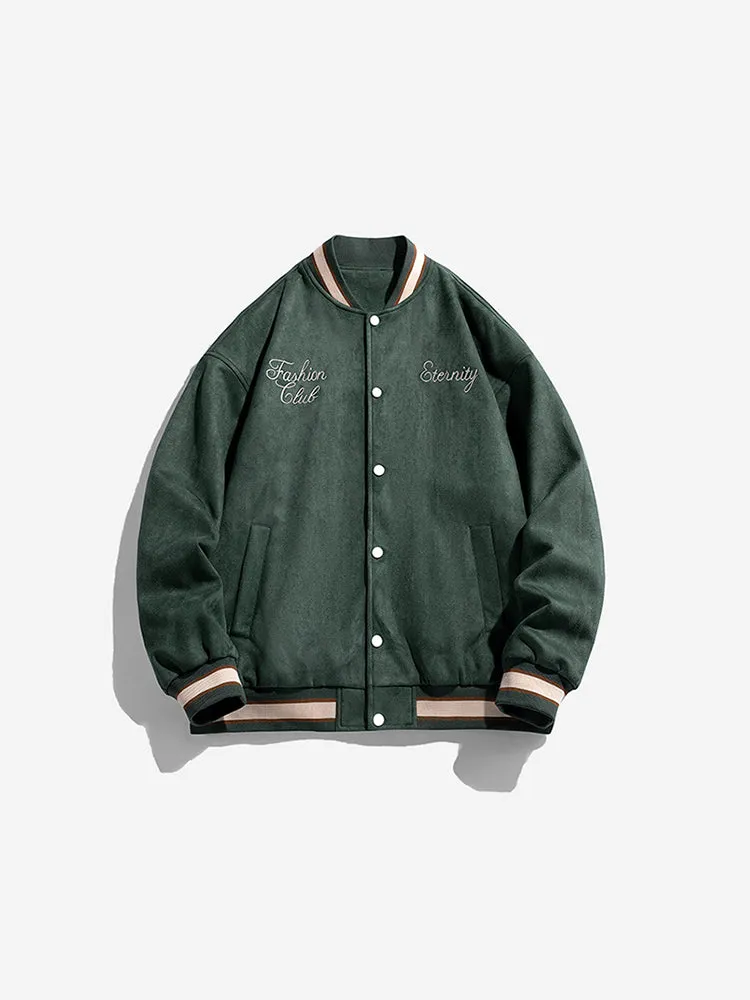 Suede Embroidery Bomber Jacket sold by Oeyes product image thumbnail 3
