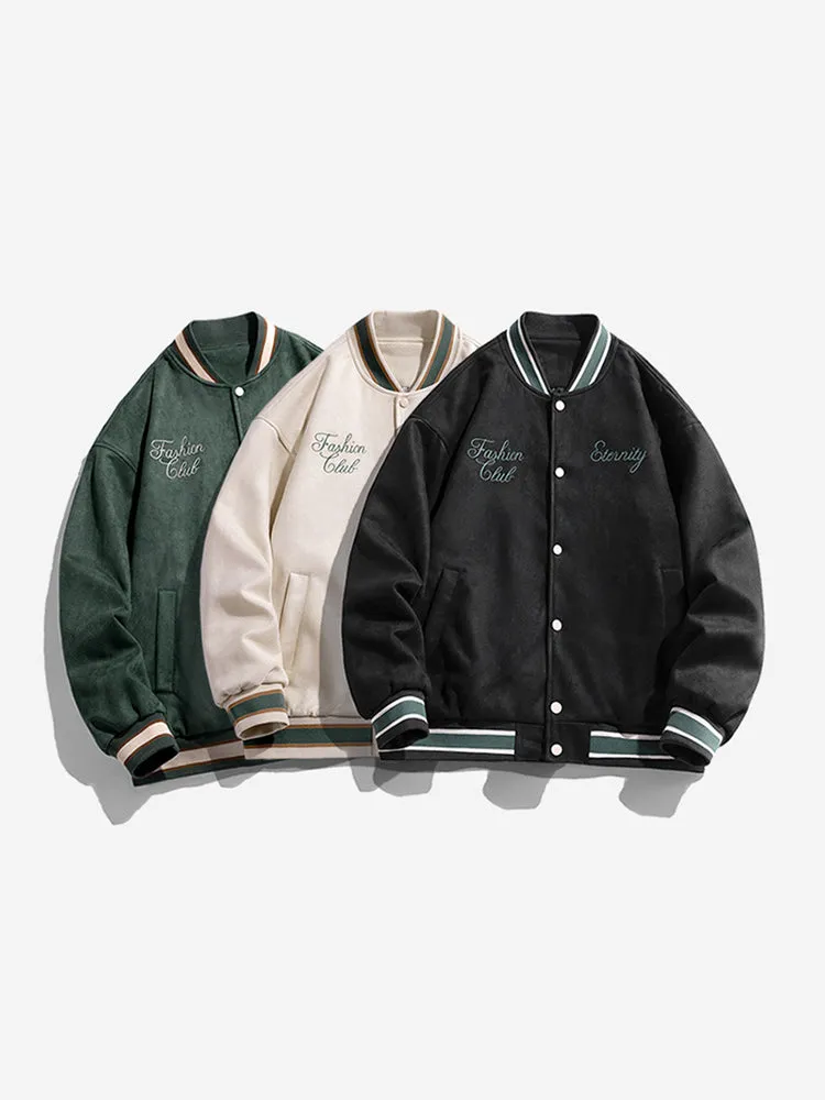 Suede Embroidery Bomber Jacket sold by Oeyes product image thumbnail 4