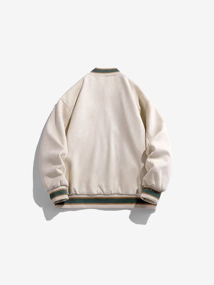 Suede Embroidery Bomber Jacket sold by Oeyes product image thumbnail 5