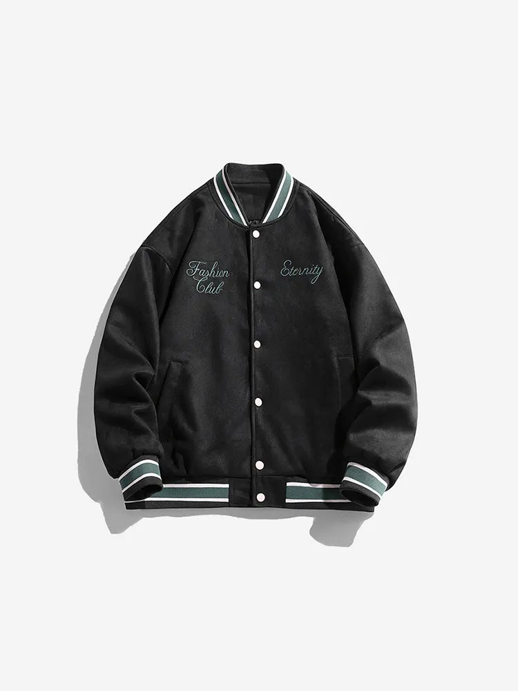 Suede Embroidery Bomber Jacket sold by Oeyes product image thumbnail 2