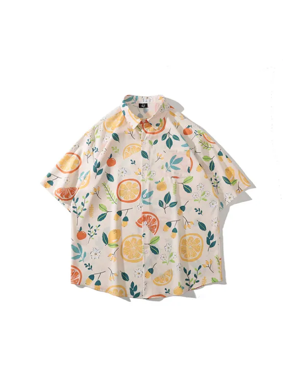 Men'S Orange Leaf Shirts sold by Oeyes