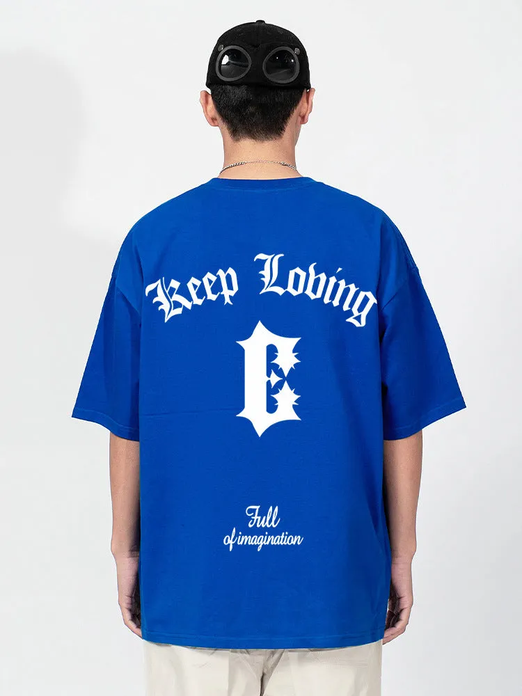 Loose-Fitting Letter Print T-Shirt sold by Oeyes product image thumbnail 3