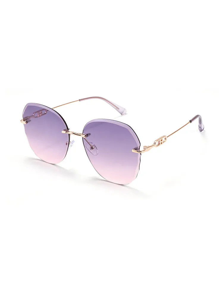 Women'S Metal Fashionable Rimless Uv Sunglasses sold by Oeyes