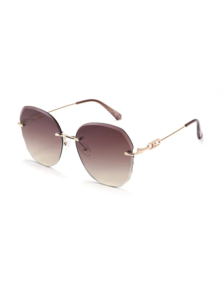 Women'S Metal Fashionable Rimless Uv Sunglasses sold by Oeyes product image thumbnail 2