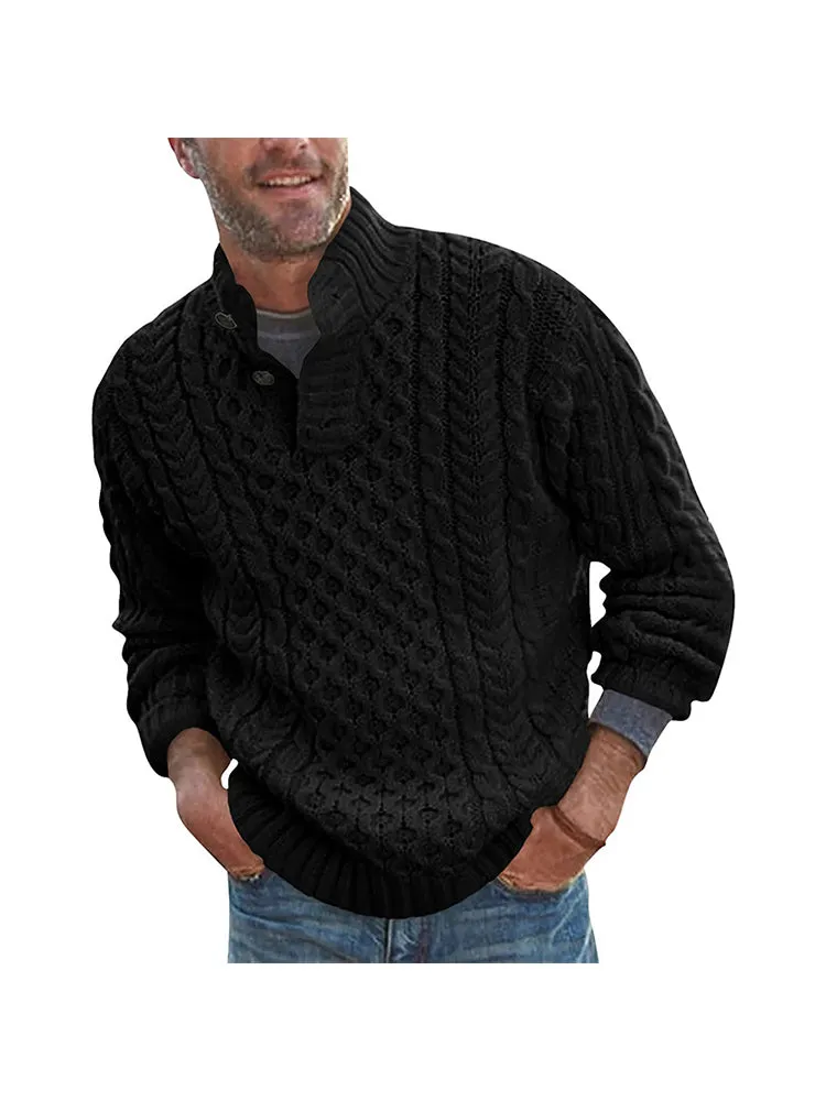 Sweater Men'S Solid Color Turtleneck Slim Long-Sleeved Knit Sweater sold by Oeyes product image thumbnail 3