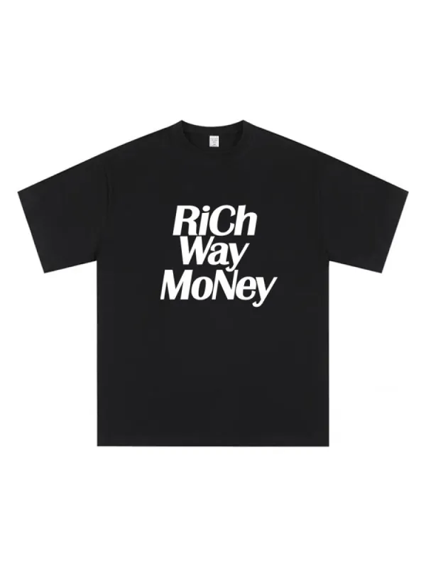 Loose-Fitting Letter Print T-Shirt sold by Oeyes