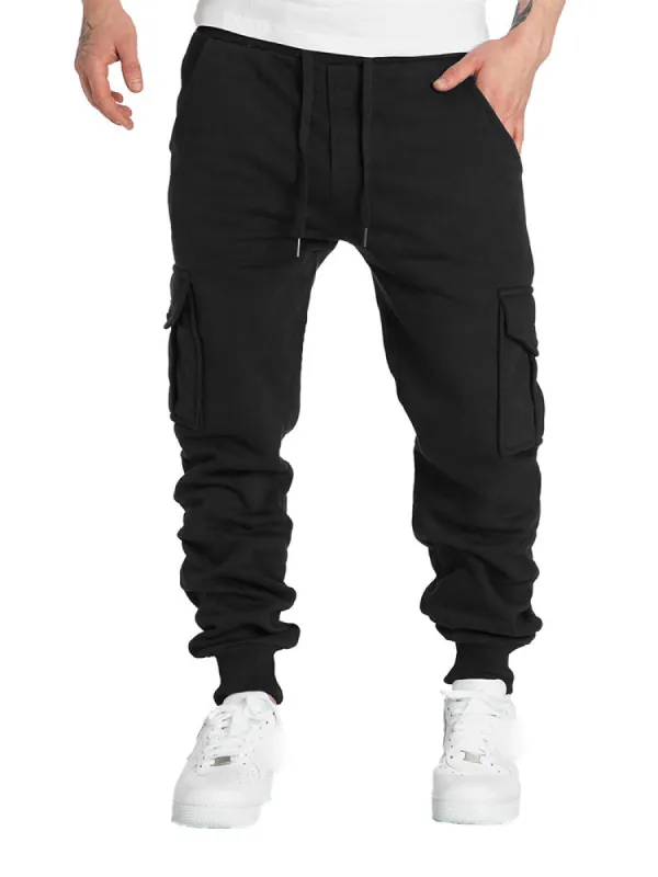 Multi-Pocket Drawstring Jogger sold by Oeyes