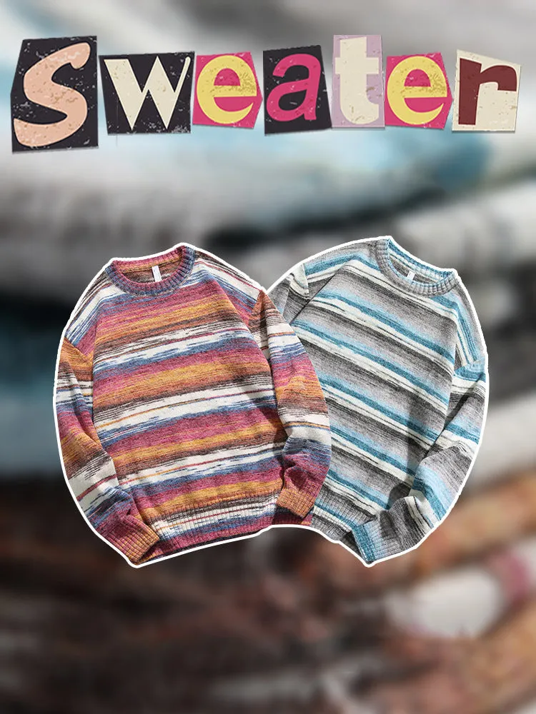 Crewneck Gradient Striped Sweater sold by Oeyes product image thumbnail 3