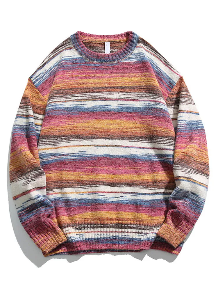 Crewneck Gradient Striped Sweater sold by Oeyes product image thumbnail 4