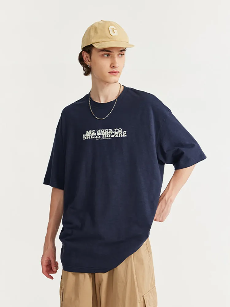 Loose-Fitting Letter Print T-Shirt sold by Oeyes product image thumbnail 3