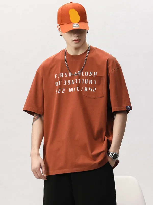 Loose Lettern Print Men'S T-Shirts sold by Oeyes