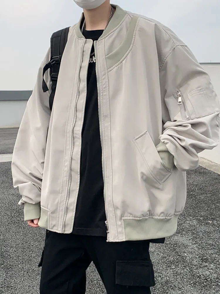 Men'S Loose Bomber Jacket sold by Oeyes product image thumbnail 3