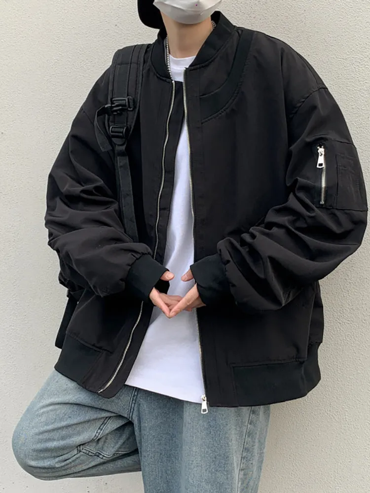 Men'S Loose Bomber Jacket sold by Oeyes product image thumbnail 4