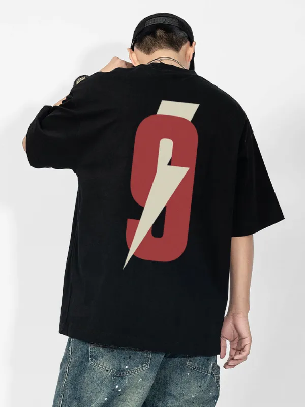 Lightning Letter Printed T-Shirt made by Oeyes