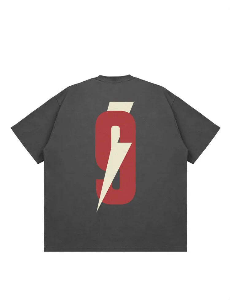 Lightning Letter Printed T-Shirt sold by Oeyes product image thumbnail 4