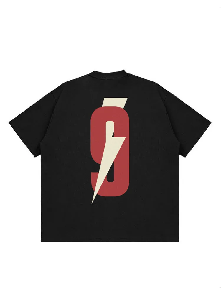 Lightning Letter Printed T-Shirt sold by Oeyes product image thumbnail 5