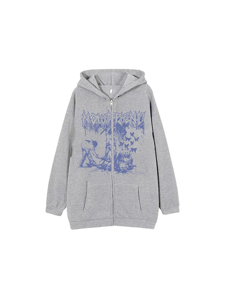 Gothic Sweatshirt Street Oversize Casual Jacket sold by Oeyes product image thumbnail 3