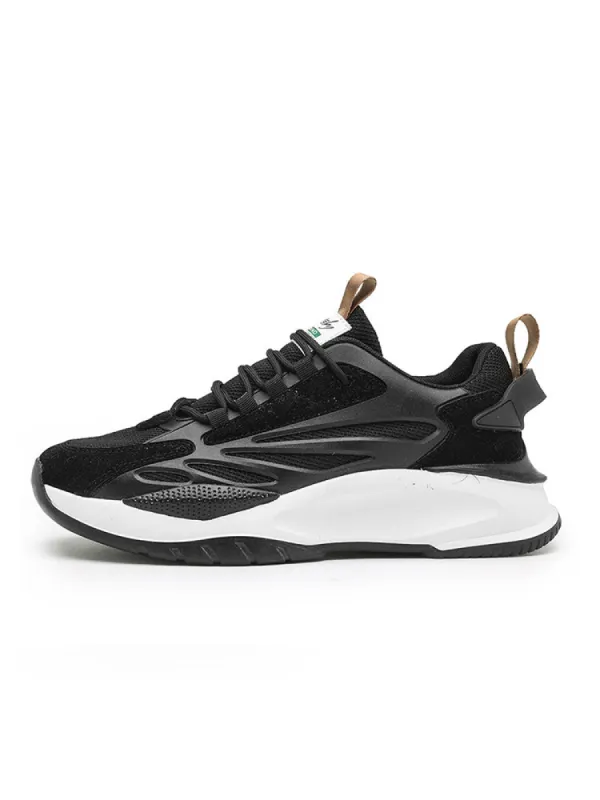 Leather Mesh Breathable Thick Sole Casual Shoes sold by Oeyes