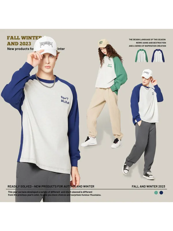 Men'S Raglan-Sleeves T-Shirts With Embroidery sold by Oeyes