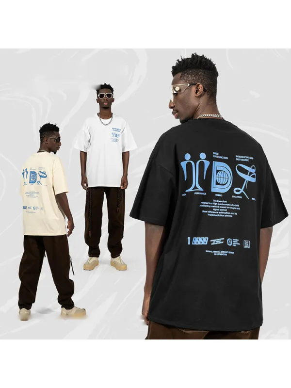 Retro Cartoon Print T-Shirt sold by Oeyes