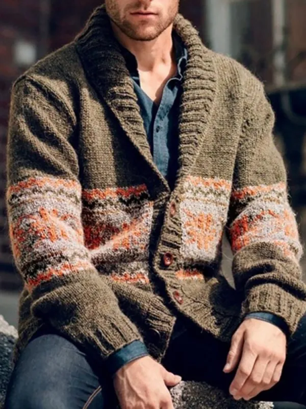 Lapel Knit Casual Cardigan Sweater sold by Oeyes