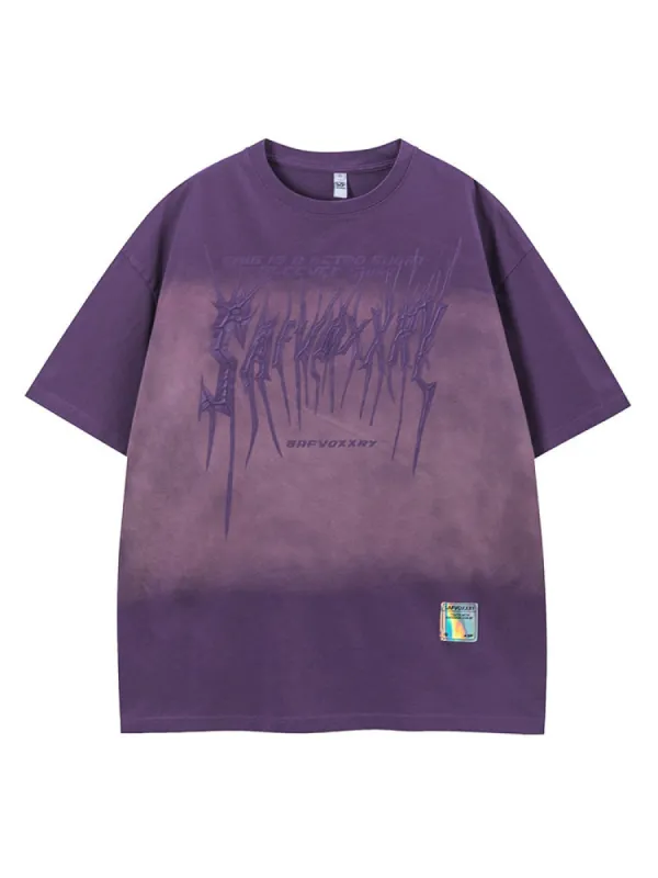 Casual Tie-Dye Gradient T-Shirt sold by Oeyes