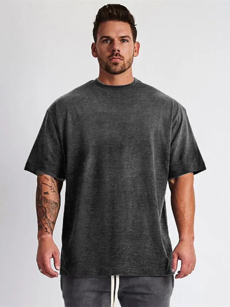 Oversized Men's Gym Bodybuilding Fitness Loose T-shirt sold by Oeyes product image thumbnail 5