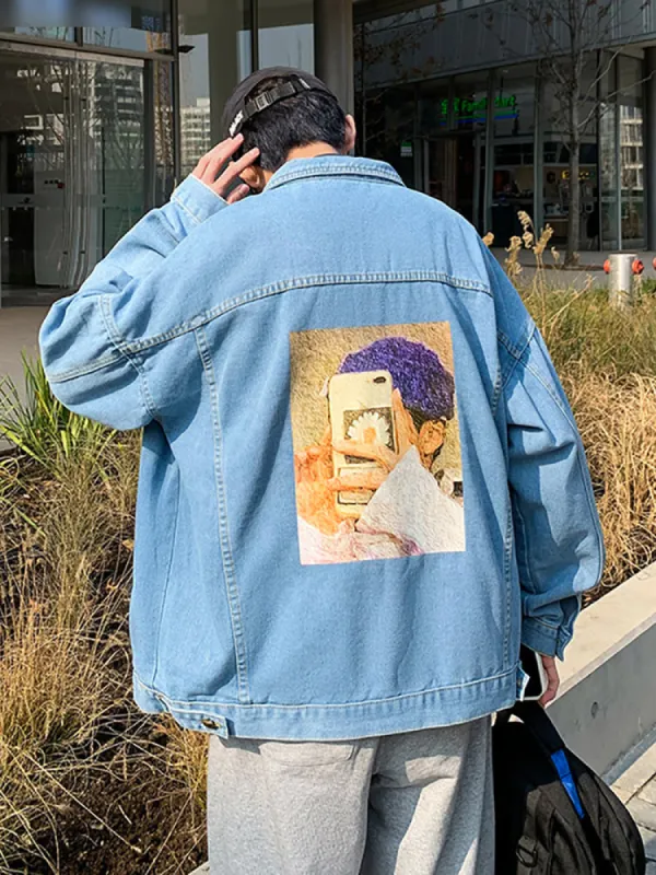 All-Match Loose Men'S Denim Jacket sold by Oeyes