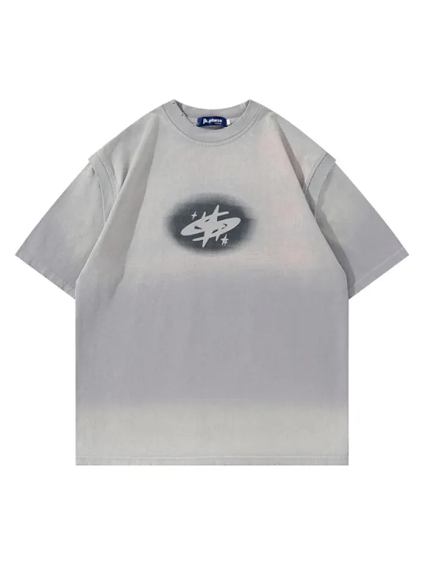 Retro Airbrushed Gradient Print T-Shirt sold by Oeyes