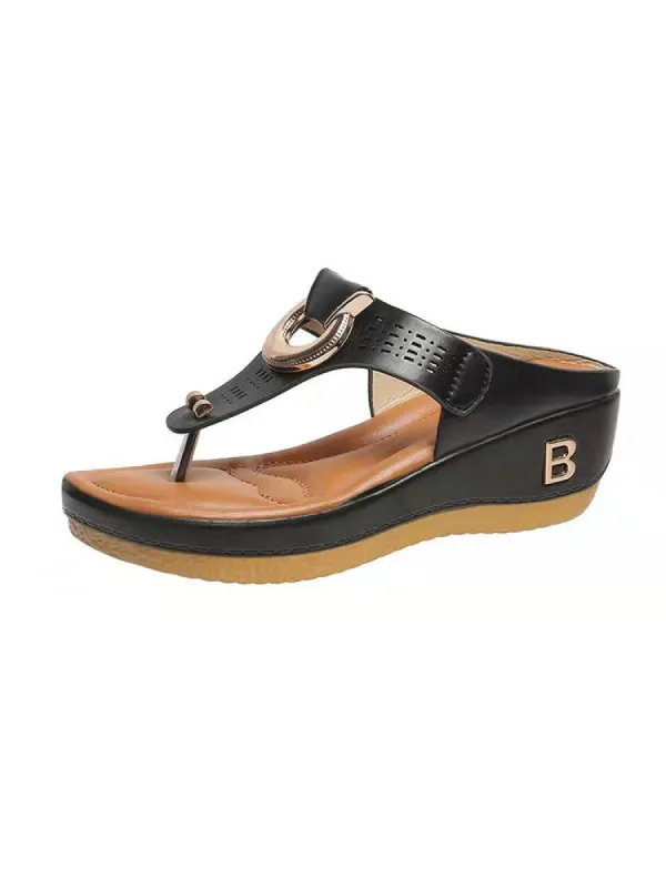 Women'S Beach Toe-Clip Wedge Heels Sandals sold by Oeyes