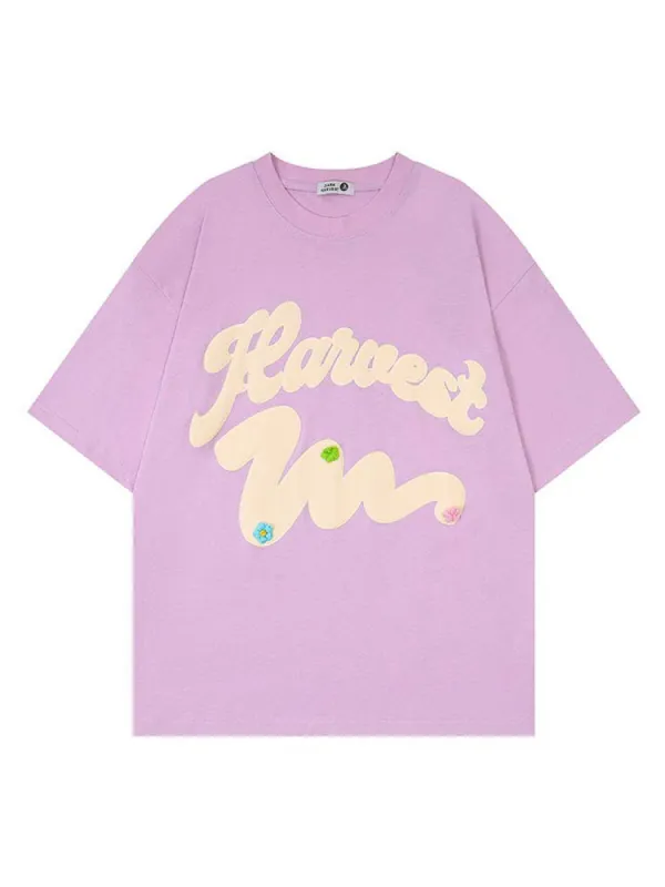 Casual Letter Print T-Shirt sold by Oeyes