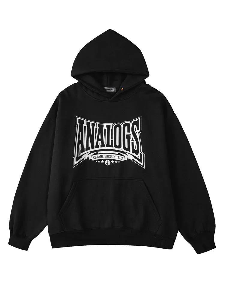 Street Letter Print Padded Casual Loose Oversize Hoodie sold by Oeyes