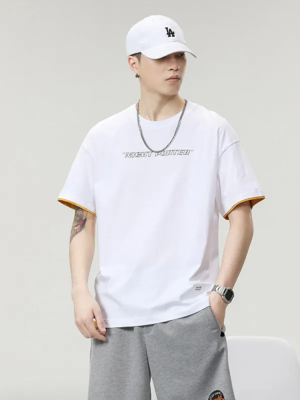 Plain Cloth Letter Ger Print Tees sold by Oeyes