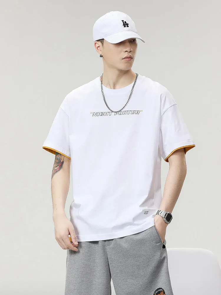 Plain Cloth Letter Ger Print Tees sold by Oeyes