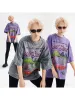 Casual Cartoon Print Washed T-Shirt sold by Oeyes