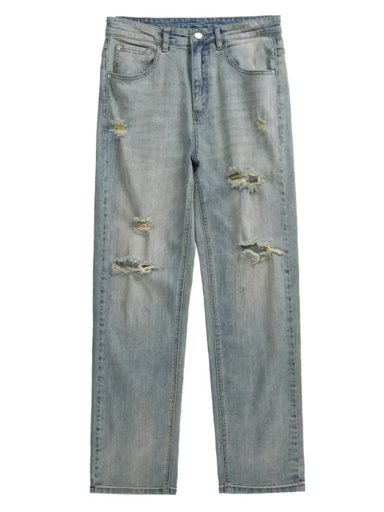 Retro Ripped Patched Washed Jeans sold by Oeyes product image thumbnail 5