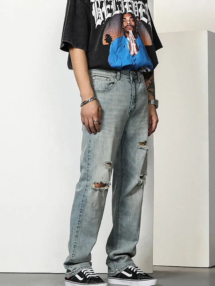 Retro Ripped Patched Washed Jeans sold by Oeyes product image thumbnail 2