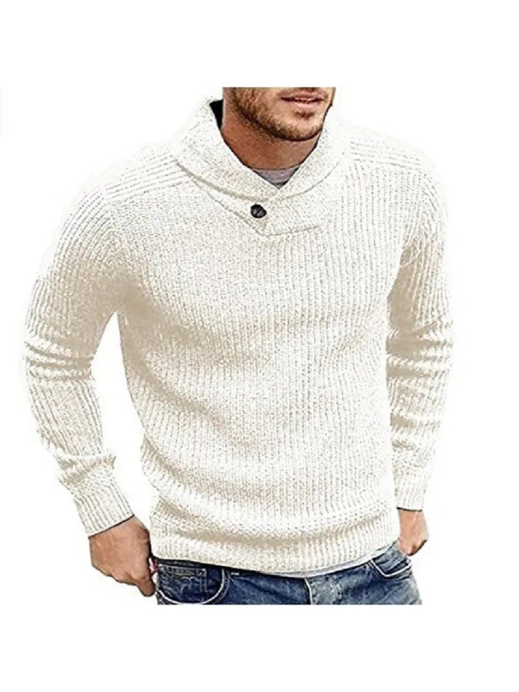 Retro Solid Color Lapel Knitted Sweater sold by Oeyes product image thumbnail 2