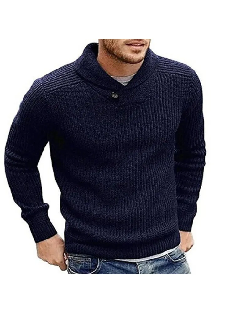 Retro Solid Color Lapel Knitted Sweater sold by Oeyes product image thumbnail 4