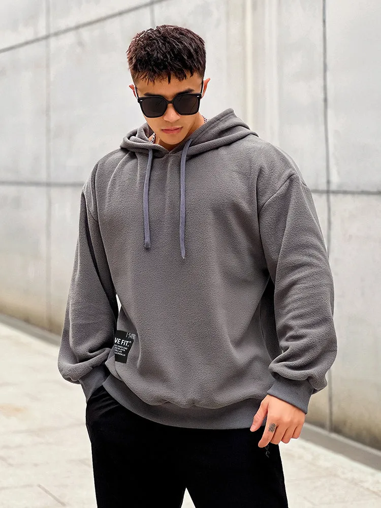 Thickened Hooded Sports Jersey Men'S Casual Loose Warm Fitness Fashion Pullover Running Jacket sold by Oeyes product image thumbnail 5