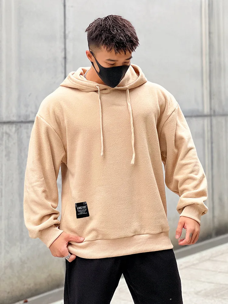 Thickened Hooded Sports Jersey Men'S Casual Loose Warm Fitness Fashion Pullover Running Jacket sold by Oeyes product image thumbnail 3