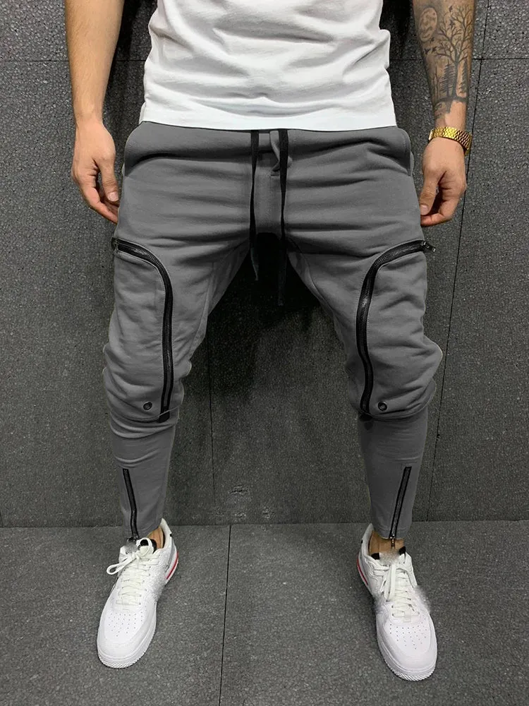 Casual Solid Color Zipper Drawstring Jogger sold by Oeyes product image thumbnail 4
