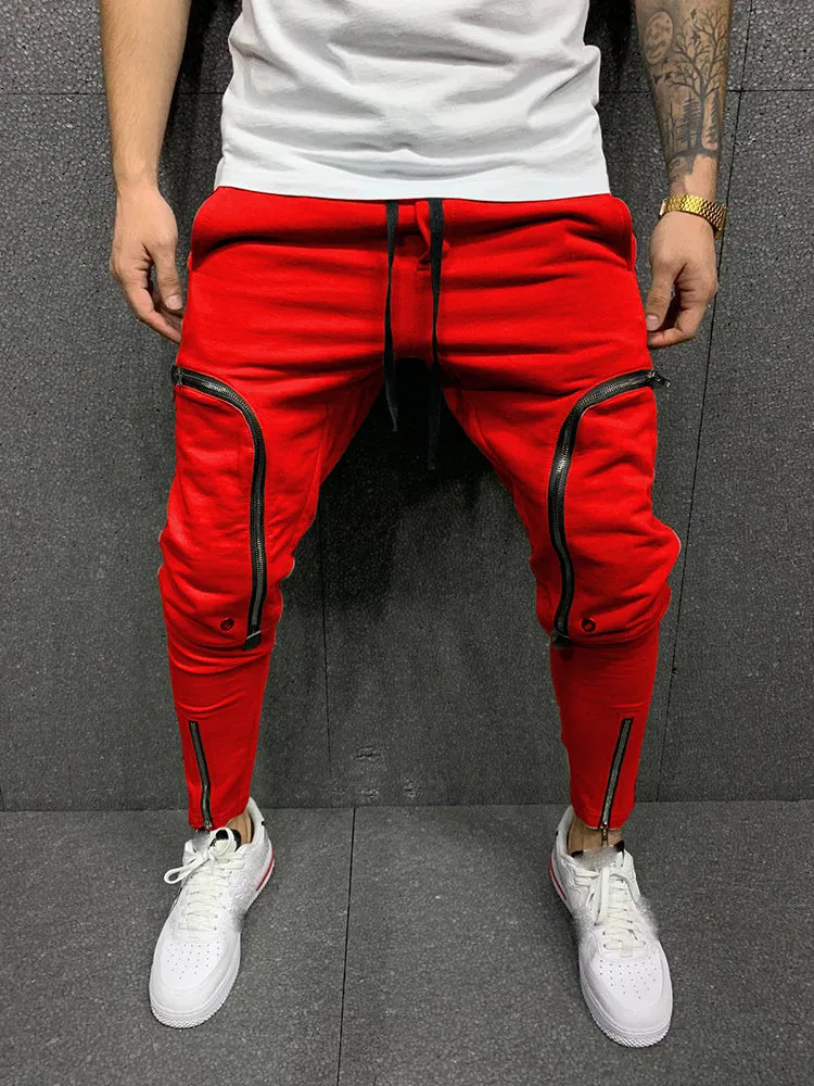 Casual Solid Color Zipper Drawstring Jogger sold by Oeyes product image thumbnail 3