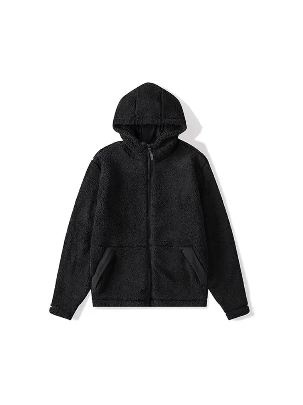 Cotton Fleece Hooded Jacket Fleece Outdoor Warm Thickened Jacket sold by Oeyes