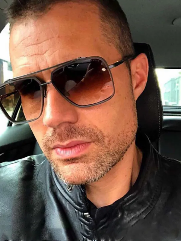 Double-Beam Metal Square Frame Sunglasses sold by Oeyes